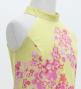 Kids Japan Fabric Long Dress with Cherry Blossom Print / Velvet / Cream Yellow / JWp002crye