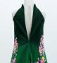 Kids Japan Fabric Long Dress with Cherry Blossom Print / Velvet / Green / JWp002gr