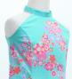 Kids Japan Fabric Long Dress with Cherry Blossom Print / Velvet / Light Blue / JWp002lbl