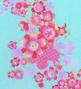 Kids Japan Fabric Long Dress with Cherry Blossom Print / Velvet / Light Blue / JWp002lbl
