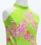Kids Japan Fabric Long Dress with Cherry Blossom Print / Velvet / Light Green / JWp002lgr