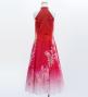 Kids Japan Fabric Long Dress with Cherry Blossom Print / Velvet / Red / JWp002rd