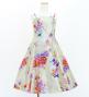 Kids Japan Fabric Long Dress with Chrysanthemum & Plum Blossom & Cherry Blossom Print / Shantung / Beigu / JWp003be