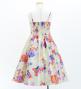 Kids Japan Fabric Long Dress with Chrysanthemum & Plum Blossom & Cherry Blossom Print / Shantung / Beigu / JWp003be