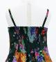 Kids Japan Fabric Long Dress with Chrysanthemum & Plum Blossom & Cherry Blossom Print / Shantung / Black / JWp003bk