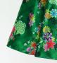 Kids Japan Fabric Long Dress with Chrysanthemum & Plum Blossom & Cherry Blossom Print / Shantung / Green / JWp003gr