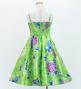 Kids Japan Fabric Long Dress with Chrysanthemum & Plum Blossom & Cherry Blossom Print / Shantung / Light Green / JWp003lgr