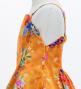 Kids Japan Fabric Long Dress with Chrysanthemum & Plum Blossom & Cherry Blossom Print / Shantung / Orange / JWp003or