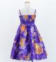 Kids Japan Fabric Long Dress with Chrysanthemum & Plum Blossom & Cherry Blossom Print / Shantung / Purple / JWp003pu
