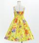 Kids Japan Fabric Long Dress with Chrysanthemum & Plum Blossom & Cherry Blossom Print / Shantung / Yellow / JWp003ye