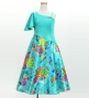 Kids Japan Fabric One Shoulder Frill Sleeve Long Dress / Light Blue / JWp004lbl