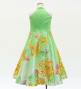 Kids Japan Fabric American Armhole Long Dress with Chrysanthemum Print / Light Green / JWp006lgr