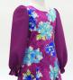 Kids Japan Fabric Long Sleeve Dress with Peony Print / Purple / JWp007pu