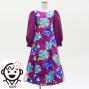 Kids Japan Fabric Long Sleeve Dress with Peony Print / Purple / JWp007pu