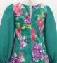 Kids Japan Fabric Long Sleeve Dress with Peony Print / Turquoise Blue / JWp007tbl
