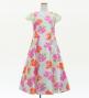 Kids Japan Fabric Long Dress with Peony Print / Beige / JWp008be