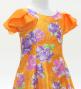 Kids Japan Fabric Long Dress with Peony Print / Orange / JWp008or