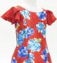 Kids Japan Fabric Long Dress with Peony Print / Red / JWp008rd