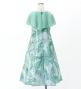 Hula Kids Cape Long Dress with Banana Leaf Print / Luxury Collection / Blue / Jp104bl