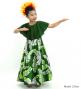Hula Kids Cape Long Dress with Banana Leaf Print / Luxury Collection / Green / Jp104gr