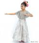 Hula Kids Cape Long Dress with Banana Leaf Print / Luxury Collection / Gray / Jp104gy