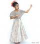 Hula Kids Cape Long Dress with Banana Leaf Print / Luxury Collection / Gray / Jp104gy
