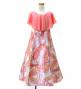 Hula Kids Cape Long Dress with Banana Leaf Print / Luxury Collection / Pink / Jp104pi