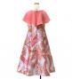 Hula Kids Cape Long Dress with Banana Leaf Print / Luxury Collection / Pink / Jp104pi