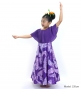 Hula Kids Cape Long Dress with Banana Leaf Print / Luxury Collection / Purple / Jp104pu