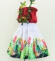 Hula Kids Shantung Pa'u Skirt with Red Ginger & Strelitzia Print / Luxury Collection / Jp107-1