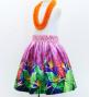 Hula Kids Shantung Pa'u Skirt with Red Ginger & Strelitzia Print / Luxury Collection / Jp107-7