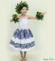 Hula Keiki Set-Up with Kahiko Print / Luxury Collection / White & Blue / Jp114whbl