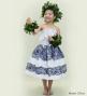 Hula Keiki Set-Up with Kahiko Print / Luxury Collection / White & Blue / Jp114whbl