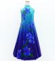 Hula Kids Long Hibiscus Dress with Velvet / Luxury Collection / Blue & Navy / Jp123blnv