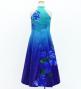 Hula Kids Long Hibiscus Dress with Velvet / Luxury Collection / Blue & Navy / Jp123blnv