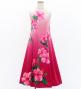 Hula Kids Long Hibiscus Dress with Velvet / Luxury Collection / Cream & Pink/ Jp123crpi