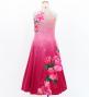 Hula Kids Long Hibiscus Dress with Velvet / Luxury Collection / Cream & Pink/ Jp123crpi