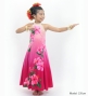 Hula Kids Long Hibiscus Dress with Velvet / Luxury Collection / Cream & Pink/ Jp123crpi