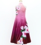 Hula Kids Long Hibiscus Dress with Velvet / Luxury Collection / Light Pink & Wine / Jp123lpiwi
