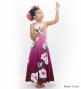 Hula Kids Long Hibiscus Dress with Velvet / Luxury Collection / Light Pink & Wine / Jp123lpiwi