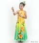 Hula Kids Long Hibiscus Dress with Velvet / Luxury Collection / Orange & Aqua / Jp123oraq