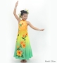 Hula Kids Long Hibiscus Dress with Velvet / Luxury Collection / Orange & Aqua / Jp123oraq