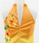 Hula Kids Long Hibiscus Dress with Velvet / Luxury Collection / Orange & Aqua / Jp123oraq