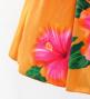 Hula Kids Long Hibiscus Dress with Velvet / Luxury Collection / Pink & Orange / Jp123pior