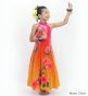 Hula Kids Long Hibiscus Dress with Velvet / Luxury Collection / Pink & Orange / Jp123pior