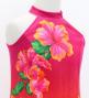 Hula Kids Long Hibiscus Dress with Velvet / Luxury Collection / Pink & Orange / Jp123pior