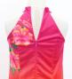 Hula Kids Long Hibiscus Dress with Velvet / Luxury Collection / Pink & Orange / Jp123pior