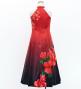 Hula Kids Long Hibiscus Dress with Velvet / Luxury Collection / Red & Black / Jp123rdbk