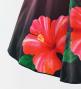 Hula Kids Long Hibiscus Dress with Velvet / Luxury Collection / Red & Black / Jp123rdbk