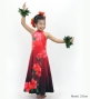 Hula Kids Long Hibiscus Dress with Velvet / Luxury Collection / Red & Black / Jp123rdbk